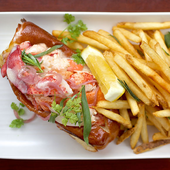 cru nantucket lobster roll with fries