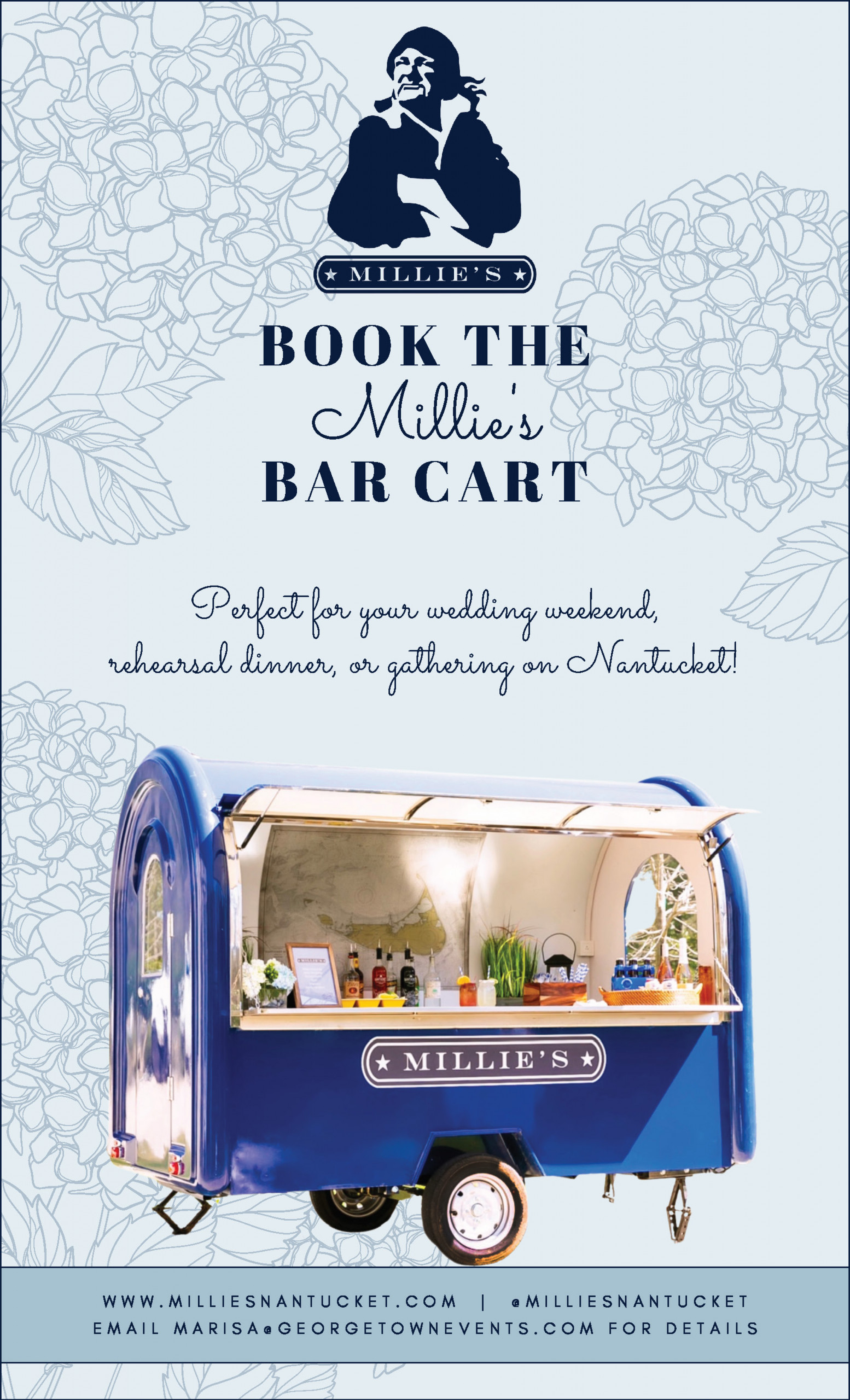 Millie's Nantucket Bar Cart