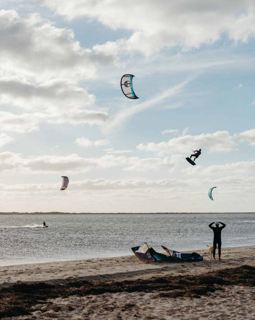 Kiteboarding on Nantucket Pocomo